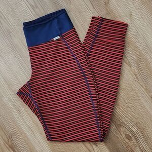 💜Patagonia Red & Blue Striped Capilene Base Layer Pants Small